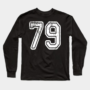 Number 79 Grungy in white Long Sleeve T-Shirt